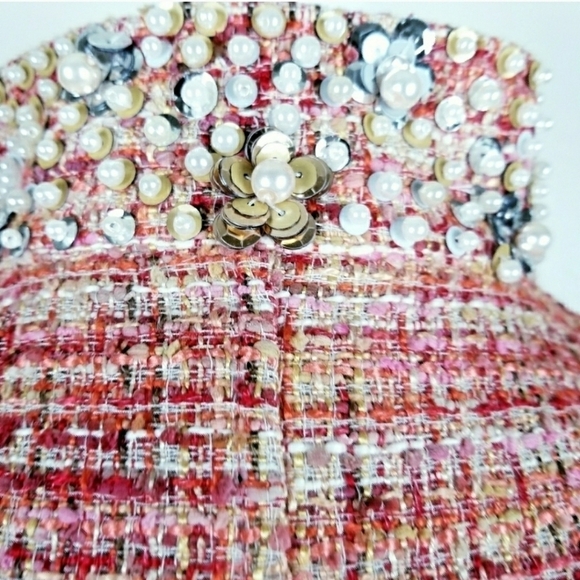 Chico's Jacqueline Orange Boucle Sequin Beaded Blazer - Picture 9 of 11